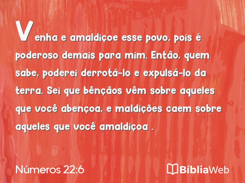 Números 22:6 em imagem para compartilhar