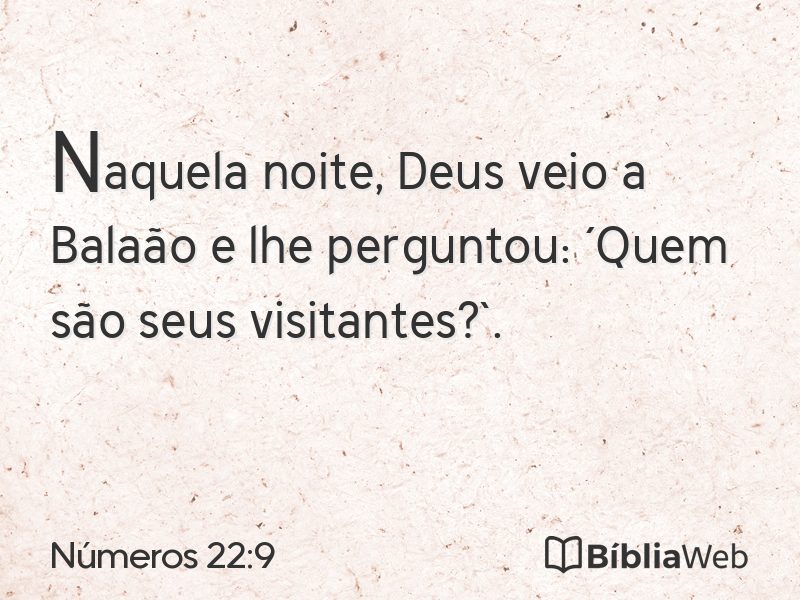 Números 22:9 em imagem para compartilhar