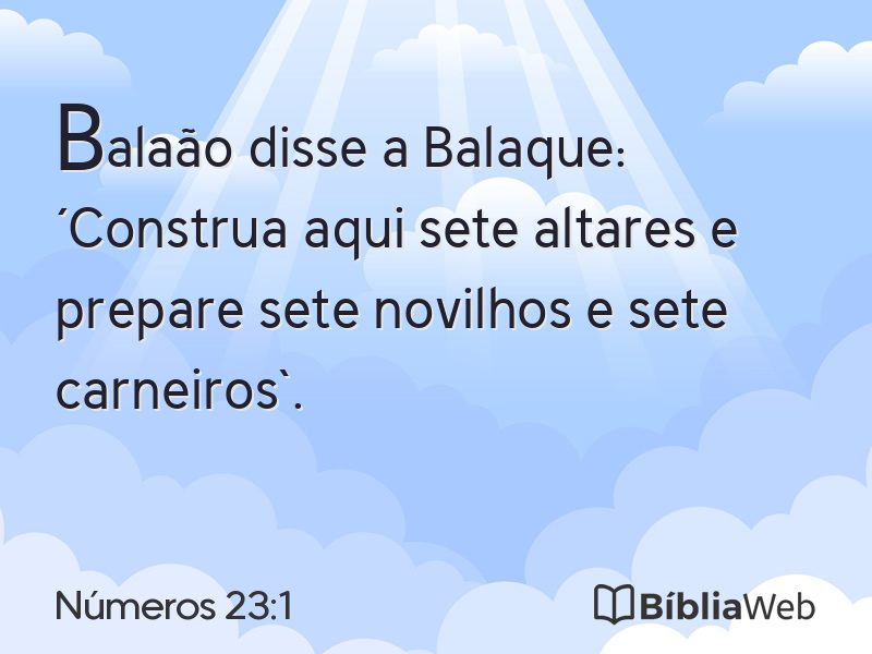 Números 23:1 em imagem para compartilhar