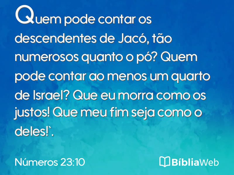 Números 23:10 em imagem para compartilhar