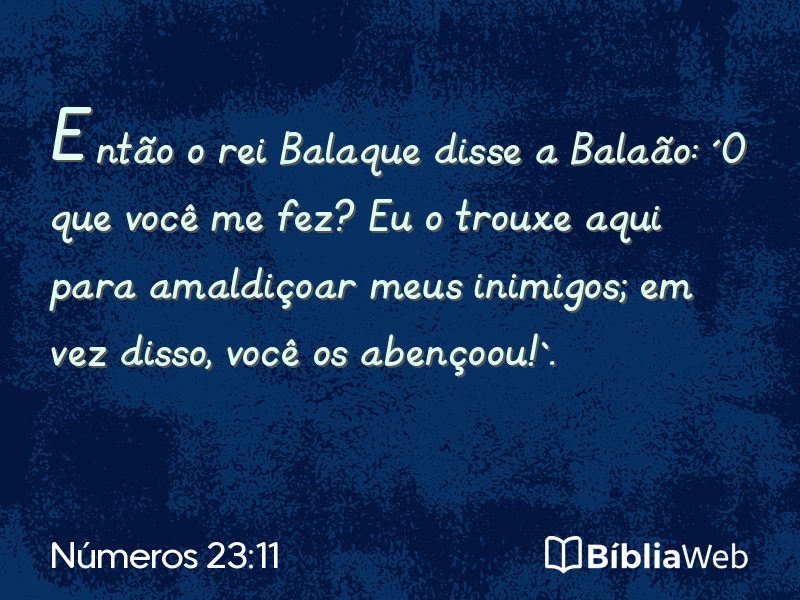 Números 23:11 em imagem para compartilhar
