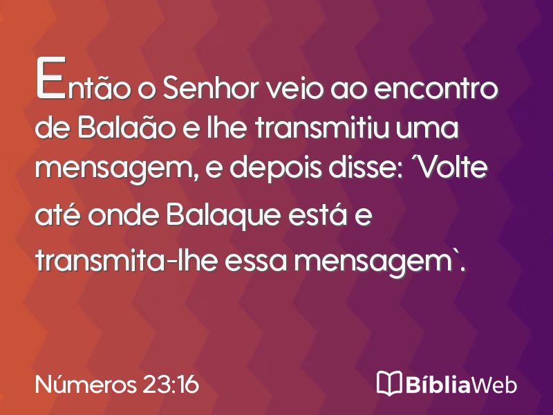 Números 23:16 em imagem para compartilhar