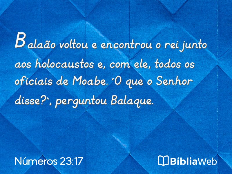 Números 23:17 em imagem para compartilhar