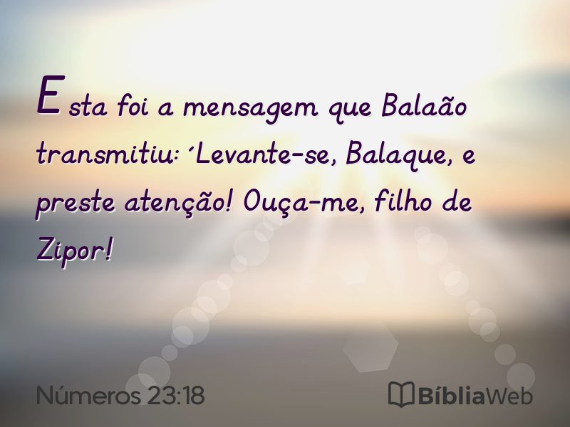 Números 23:18 em imagem para compartilhar