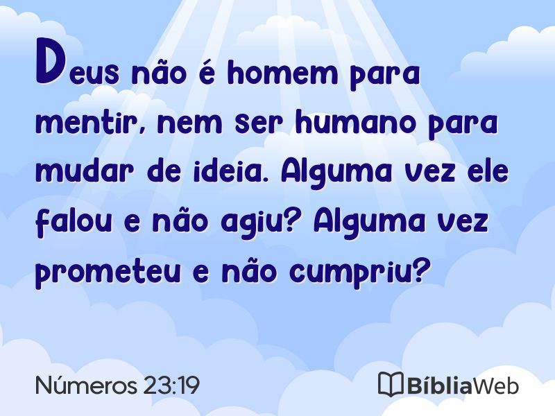 Números 23:19 em imagem para compartilhar
