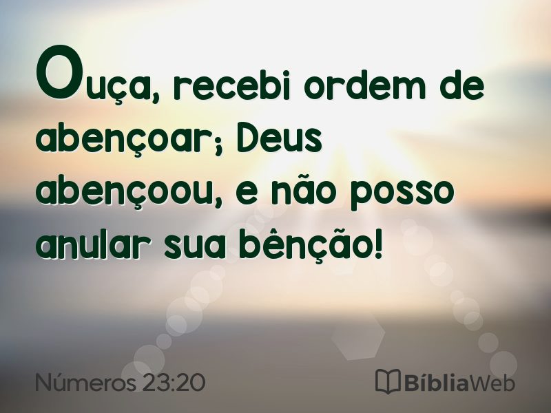 Números 23:20 em imagem para compartilhar