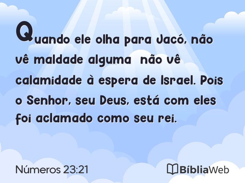 Números 23:21 em imagem para compartilhar