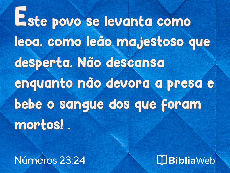 Números 23:24 em imagem para compartilhar