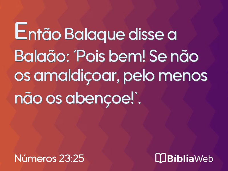 Números 23:25 em imagem para compartilhar
