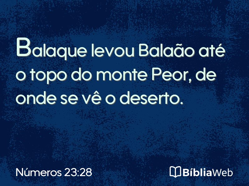Números 23:28 em imagem para compartilhar