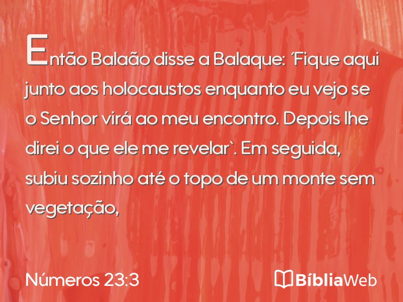 Números 23:3 em imagem para compartilhar
