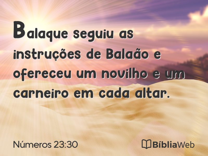 Números 23:30 em imagem para compartilhar