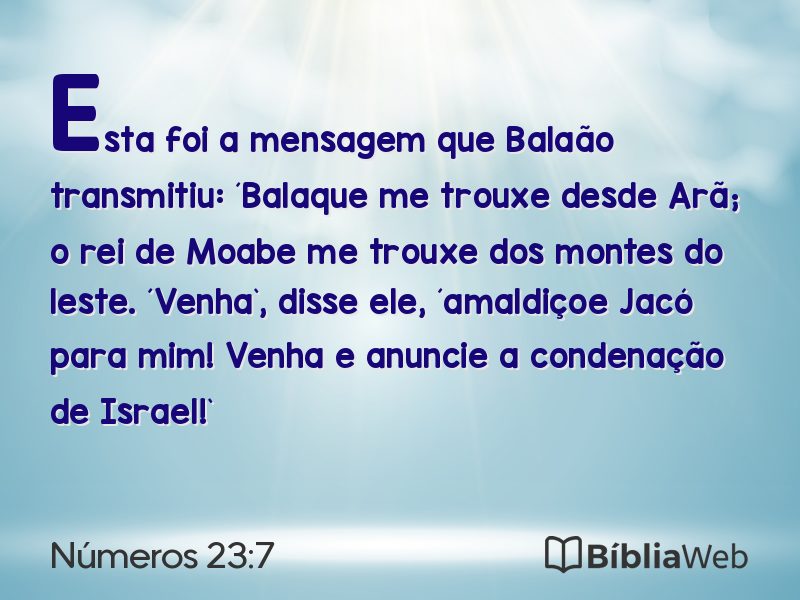 Números 23:7 em imagem para compartilhar