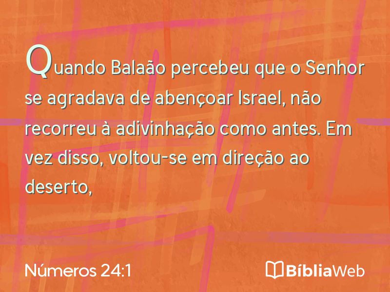 Números 24:1 em imagem para compartilhar