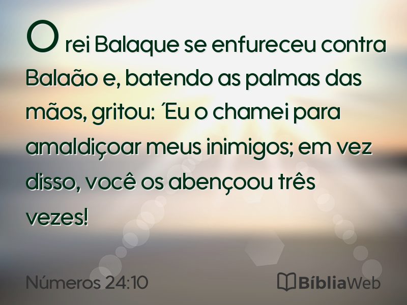 Números 24:10 em imagem para compartilhar