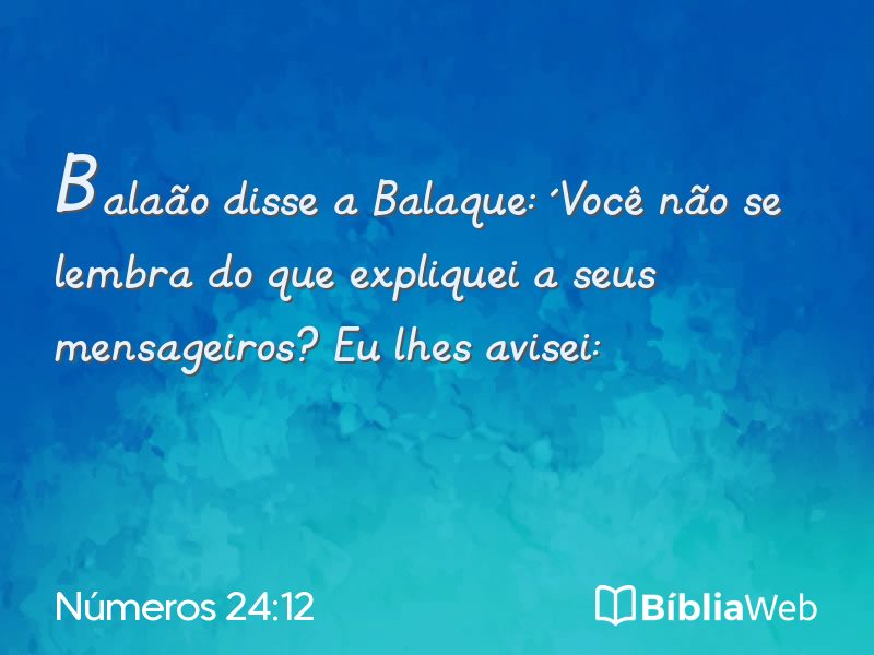 Números 24:12 em imagem para compartilhar
