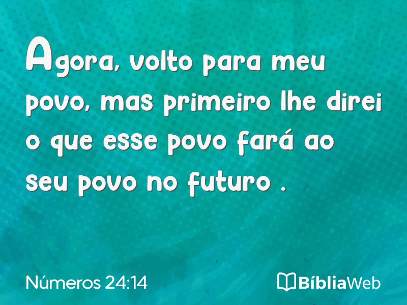 Números 24:14 em imagem para compartilhar