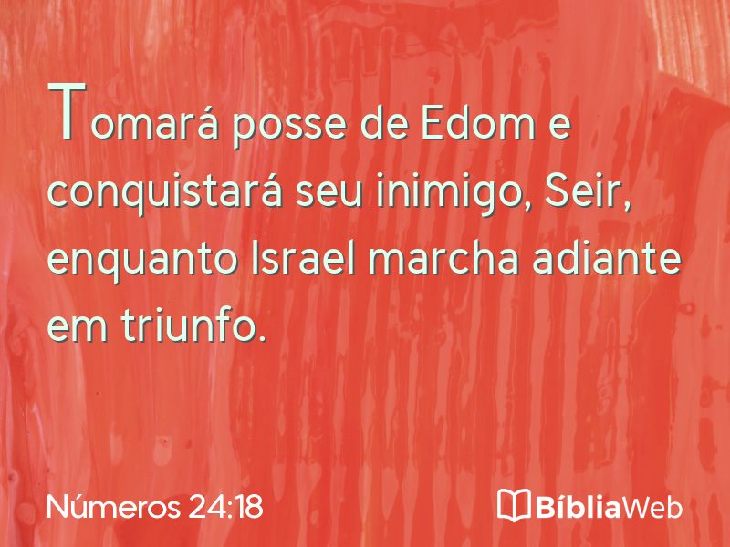 Números 24:18 em imagem para compartilhar