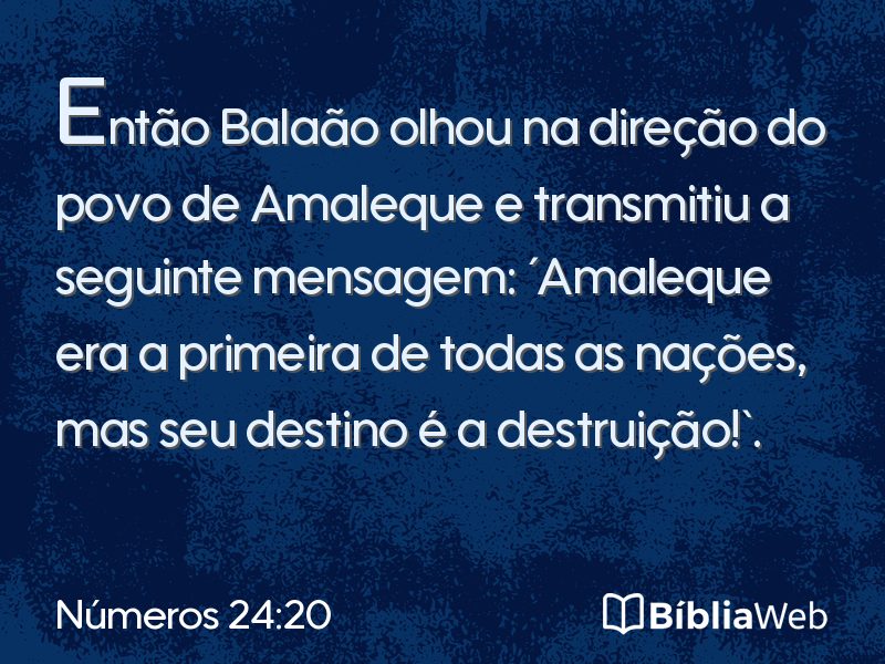 Números 24:20 em imagem para compartilhar