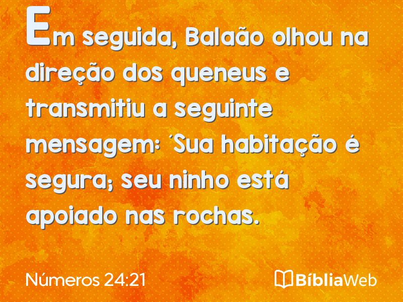 Números 24:21 em imagem para compartilhar