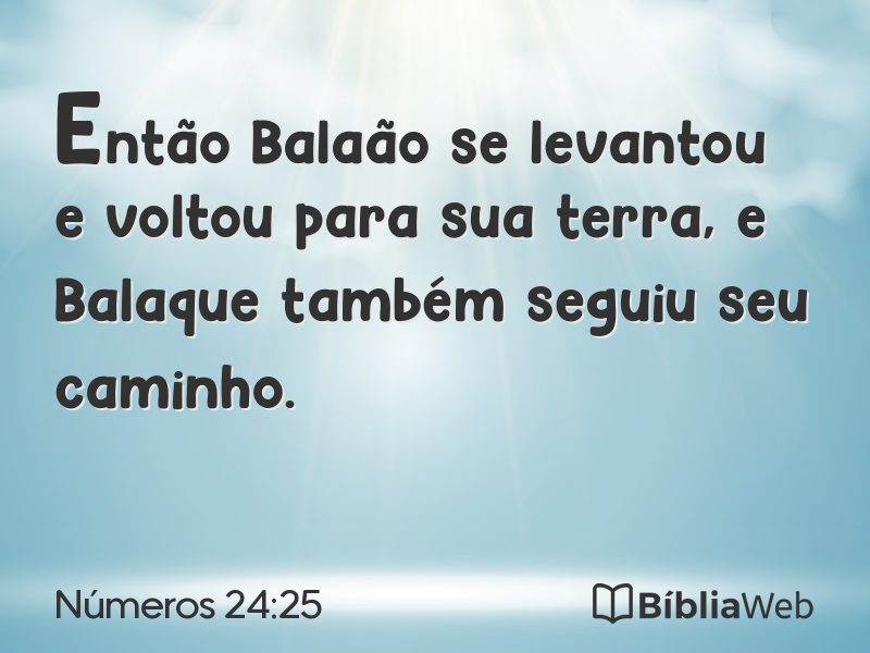 Números 24:25 em imagem para compartilhar