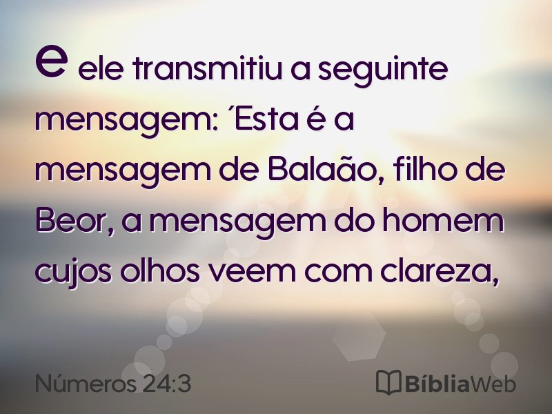 Números 24:3 em imagem para compartilhar