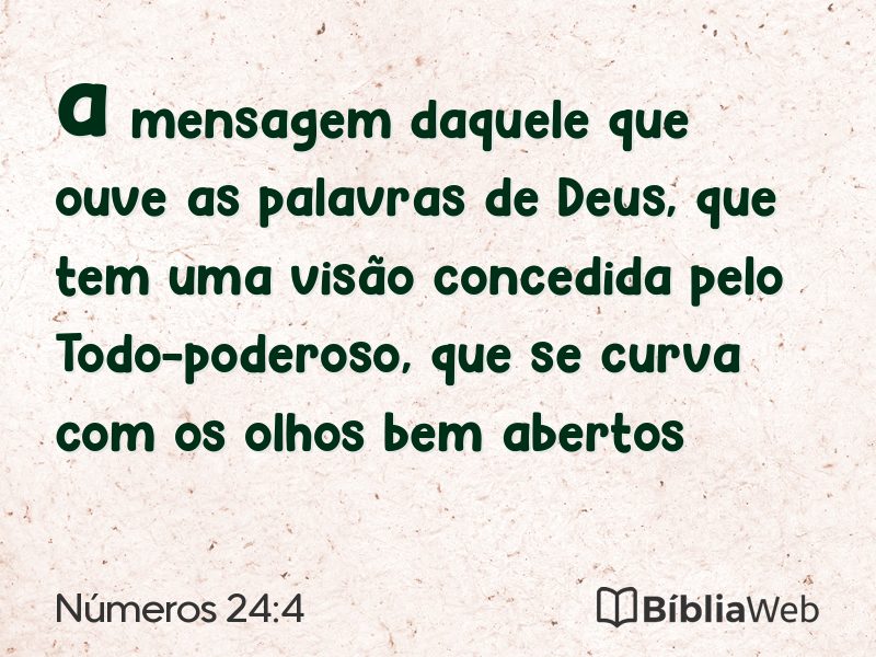 Números 24:4 em imagem para compartilhar