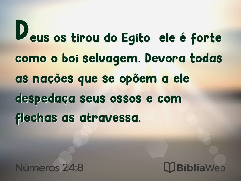 Números 24:8 em imagem para compartilhar