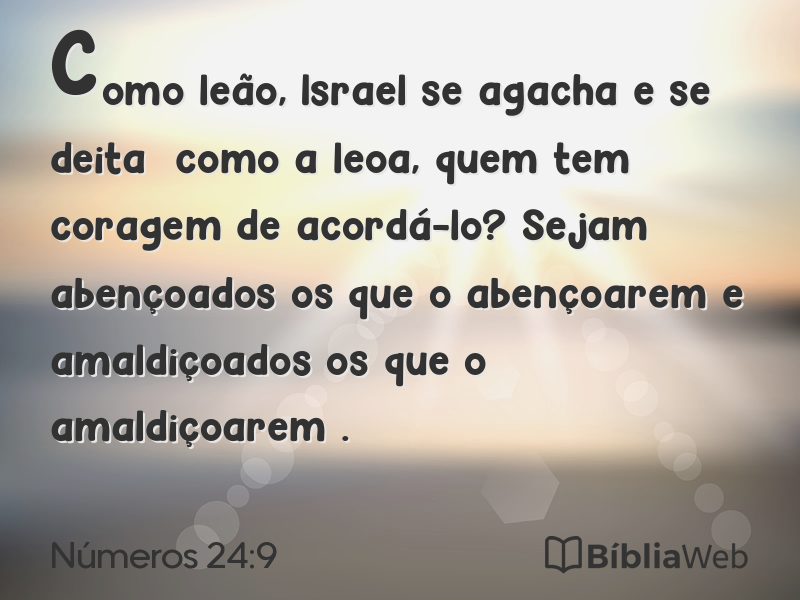 Números 24:9 em imagem para compartilhar