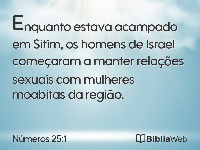 Números 25:1 em imagem para compartilhar