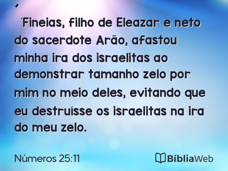 Números 25:11 em imagem para compartilhar