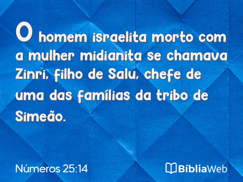 Números 25:14 em imagem para compartilhar