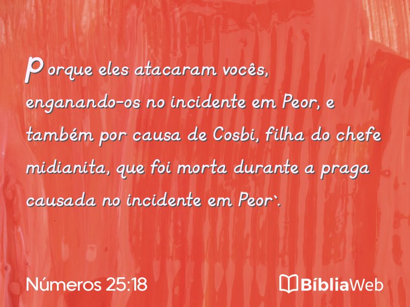 Números 25:18 em imagem para compartilhar