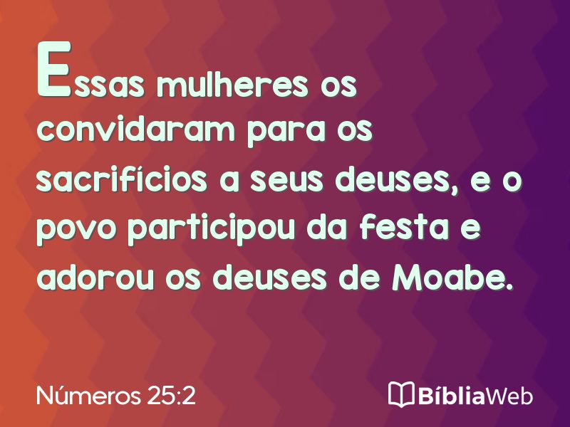 Números 25:2 em imagem para compartilhar