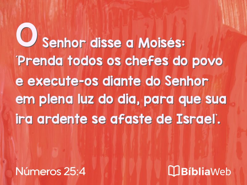 Números 25:4 em imagem para compartilhar