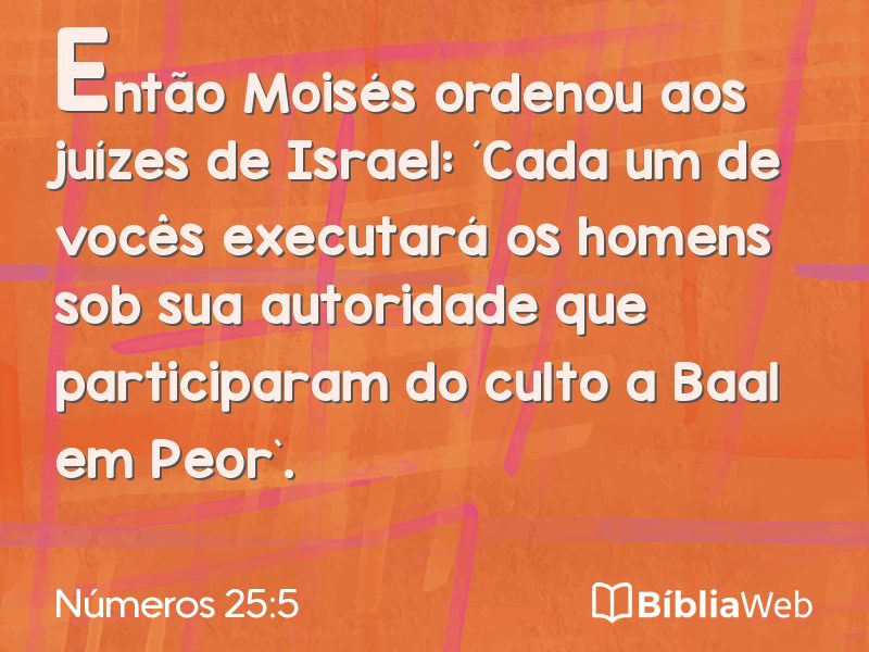 Números 25:5 em imagem para compartilhar