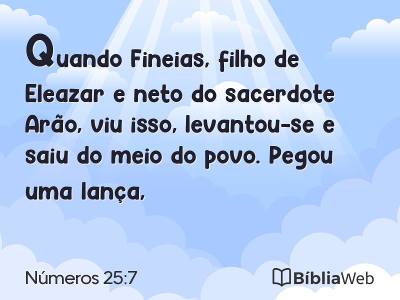 Números 25:7 em imagem para compartilhar