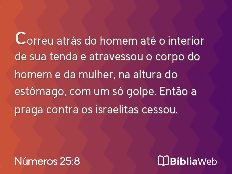 Números 25:8 em imagem para compartilhar