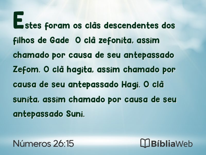 Números 26:15 em imagem para compartilhar