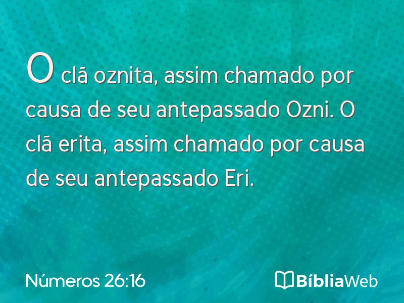 Números 26:16 em imagem para compartilhar