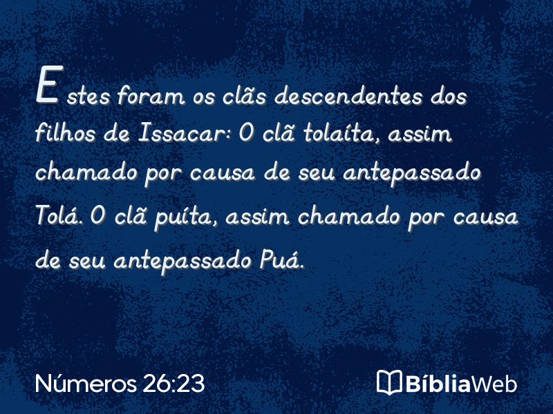 Números 26:23 em imagem para compartilhar