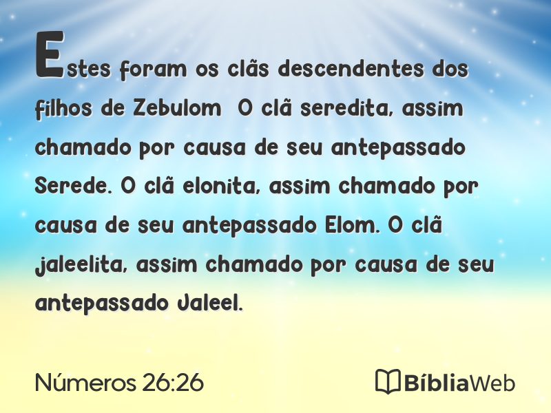 Números 26:26 em imagem para compartilhar