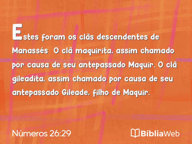 Números 26:29 em imagem para compartilhar