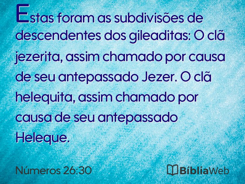 Números 26:30 em imagem para compartilhar