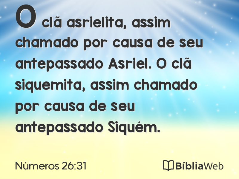 Números 26:31 em imagem para compartilhar