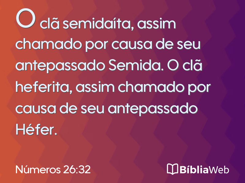 Números 26:32 em imagem para compartilhar