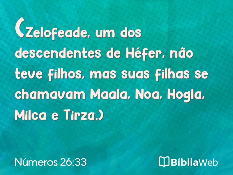 Números 26:33 em imagem para compartilhar