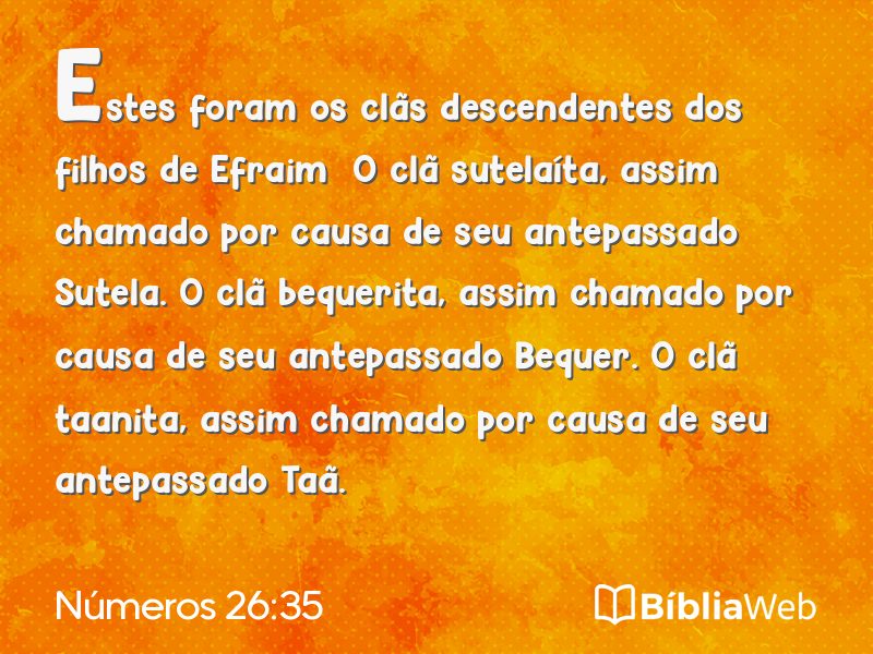 Números 26:35 em imagem para compartilhar