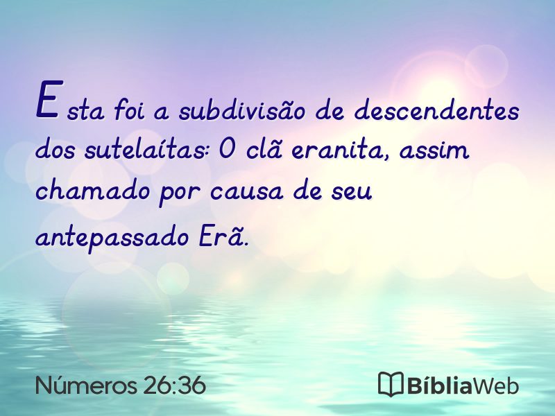 Números 26:36 em imagem para compartilhar