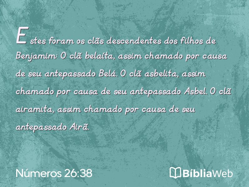 Números 26:38 em imagem para compartilhar